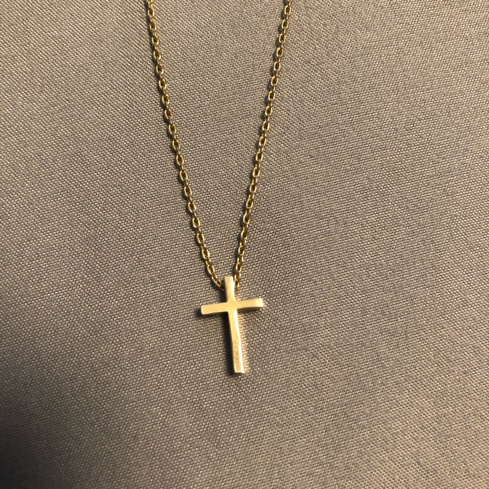 Gold color cross necklace